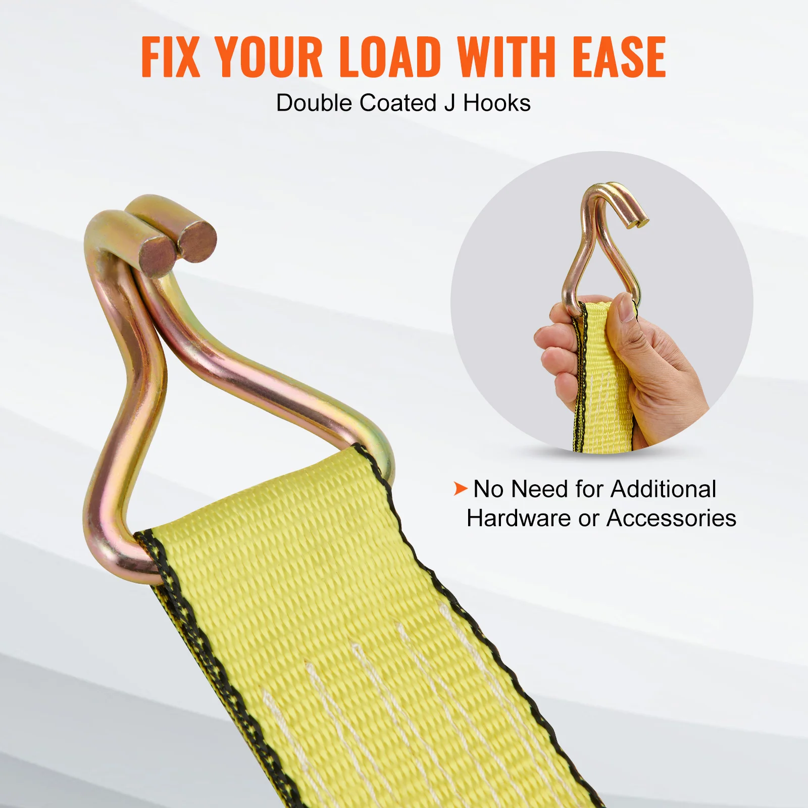 Ratchet Tie Down Straps (4PK) 10000 lb Break Strength Double J Hook for Moving Securing Cargo Appliances Lawn Equipment - Image 4