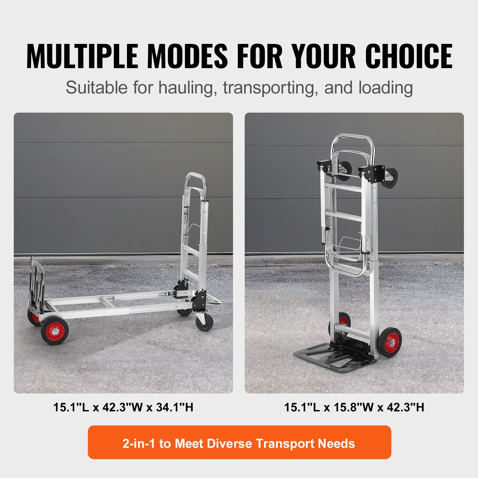 400 lbs Folding Hand Truck Lightweight Dolly with Wheels Foldable Luggage Utility Cart for Warehouse Transport Moving - Image 5