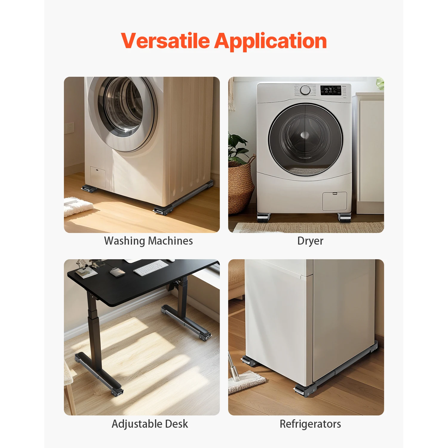 Furniture Mover 330Lbs Extendable Appliance Rollers with Adjustable Base Frige Stand for Moving Washing Machine Dryer - Image 6