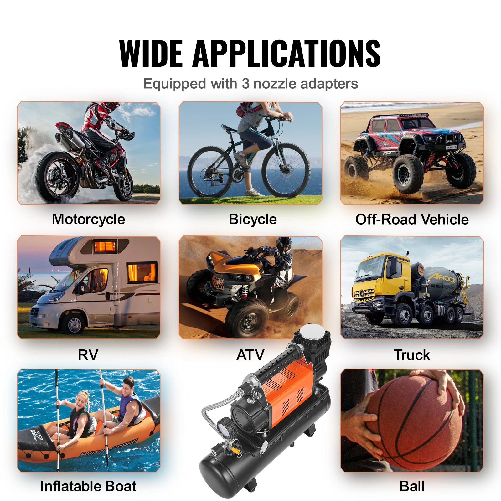 12V Heavy Duty Air Compressor with Portable Tire Inflator Offroad Air Compressor Digital Pressure Gauge Tire Inflator - Image 5