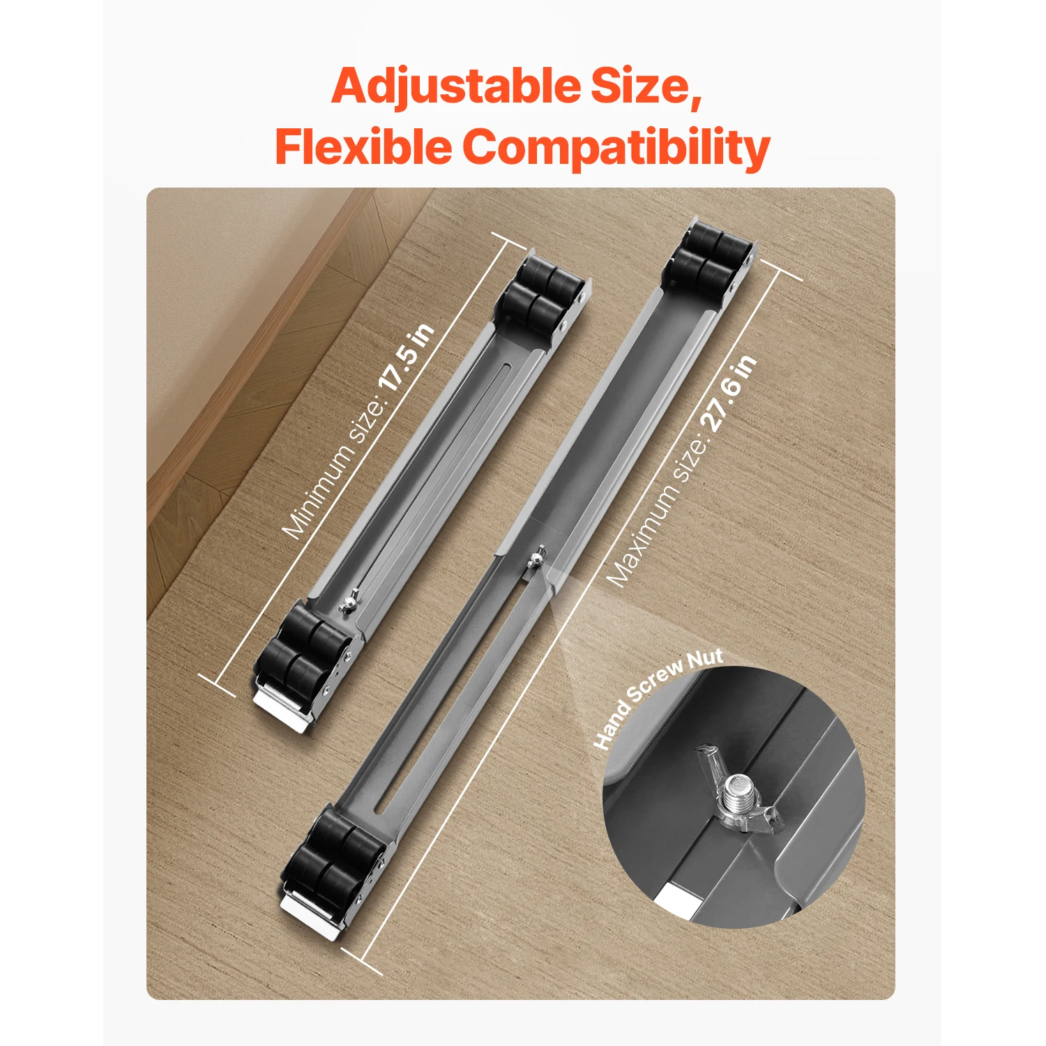Furniture Mover 330Lbs Extendable Appliance Rollers with Adjustable Base Frige Stand for Moving Washing Machine Dryer - Image 5