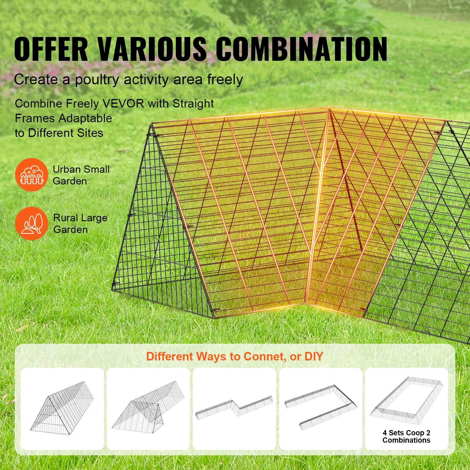 Chicken Tunnels 157.5 x 39.4 x 24.2 in Chicken Tunnels for Yard Portable Chicken Tunnels for Outside Corner Frames - Image 9