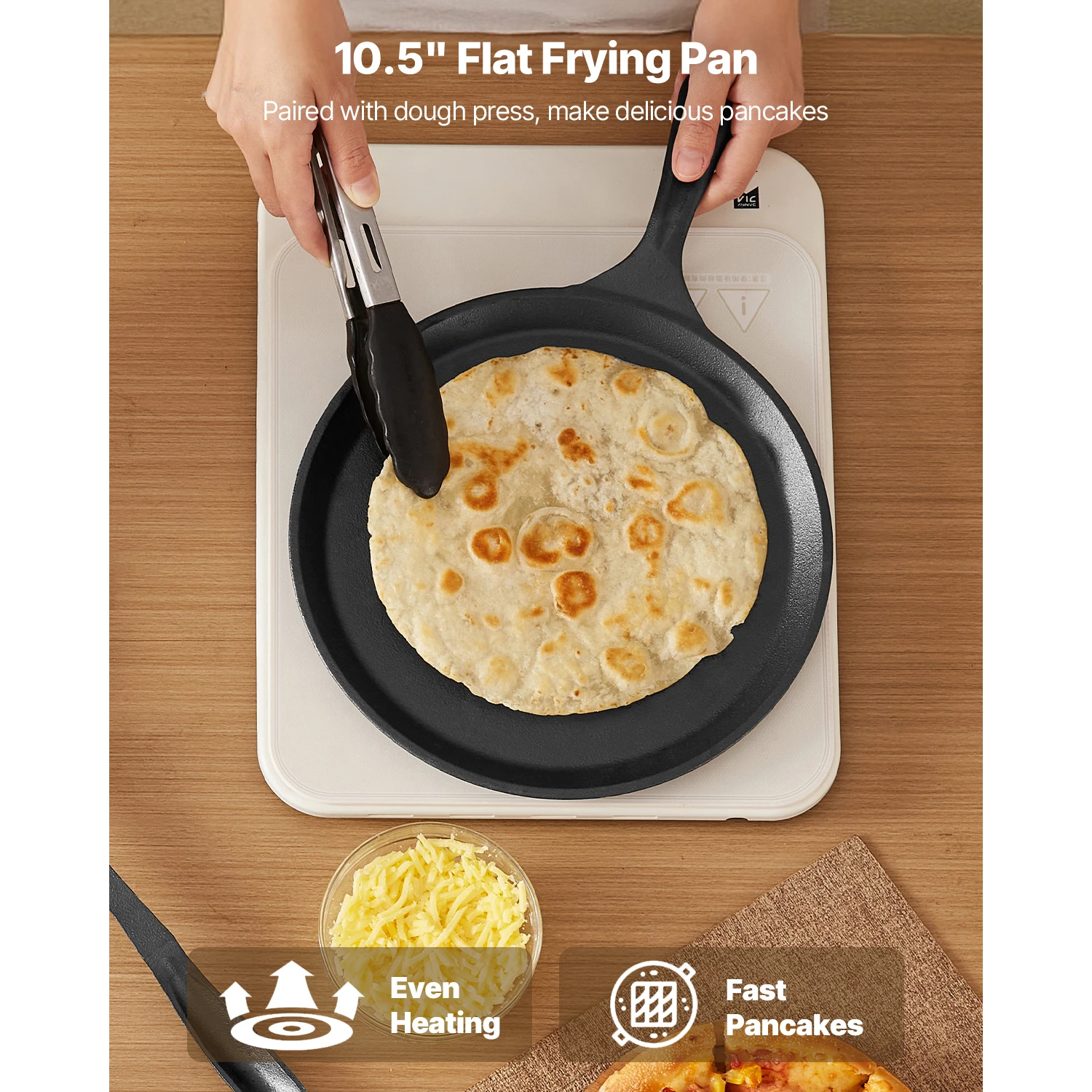 8 10 Inch Tortilla Press Cast Iron Tortilla and Roti Maker Heavy Duty Tortilladora Press Pataconera Makers w/Handle - Image 6