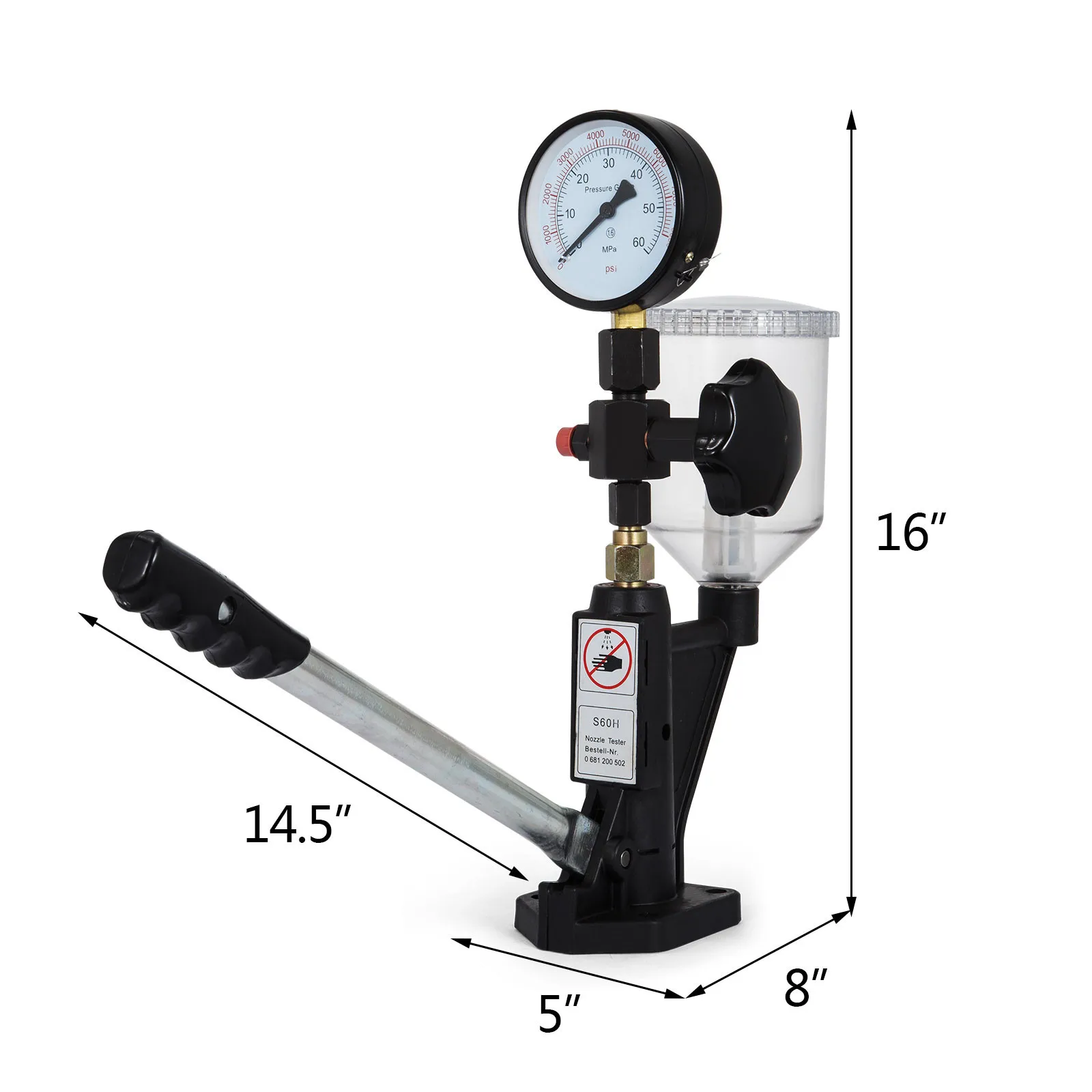 Diesel Fuel Injector Nozzles Tester with Dual Scale Gauge 6000PSI Engine Fuel Tester Repair Tool for Car Tractor Truck - Image 6