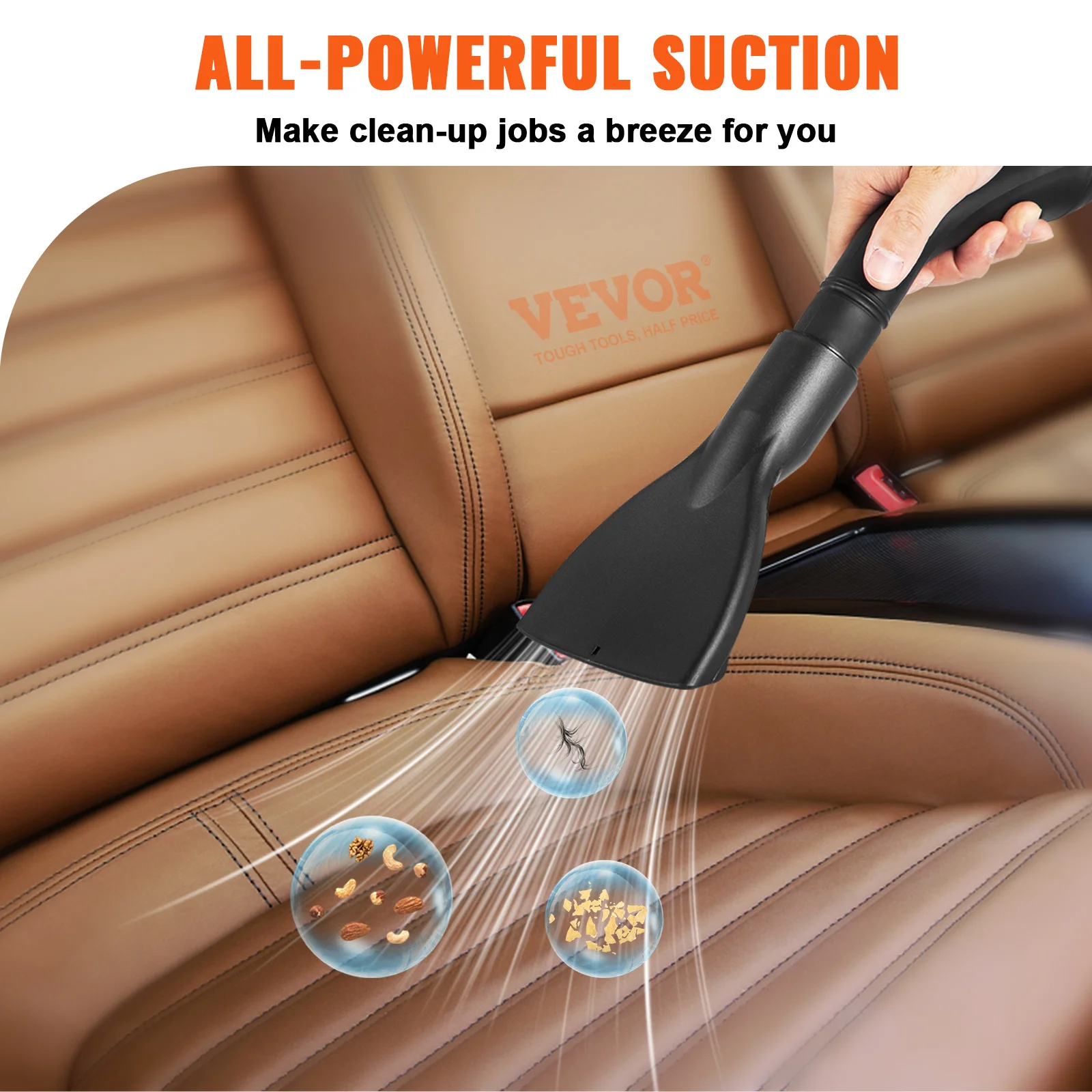 Wet Dry Vac 2.6 Gallon 2.5 Peak HP 3 in 1 Portable Shop Vacuum with Blowing Function Attachment Storage for Floor - Image 2