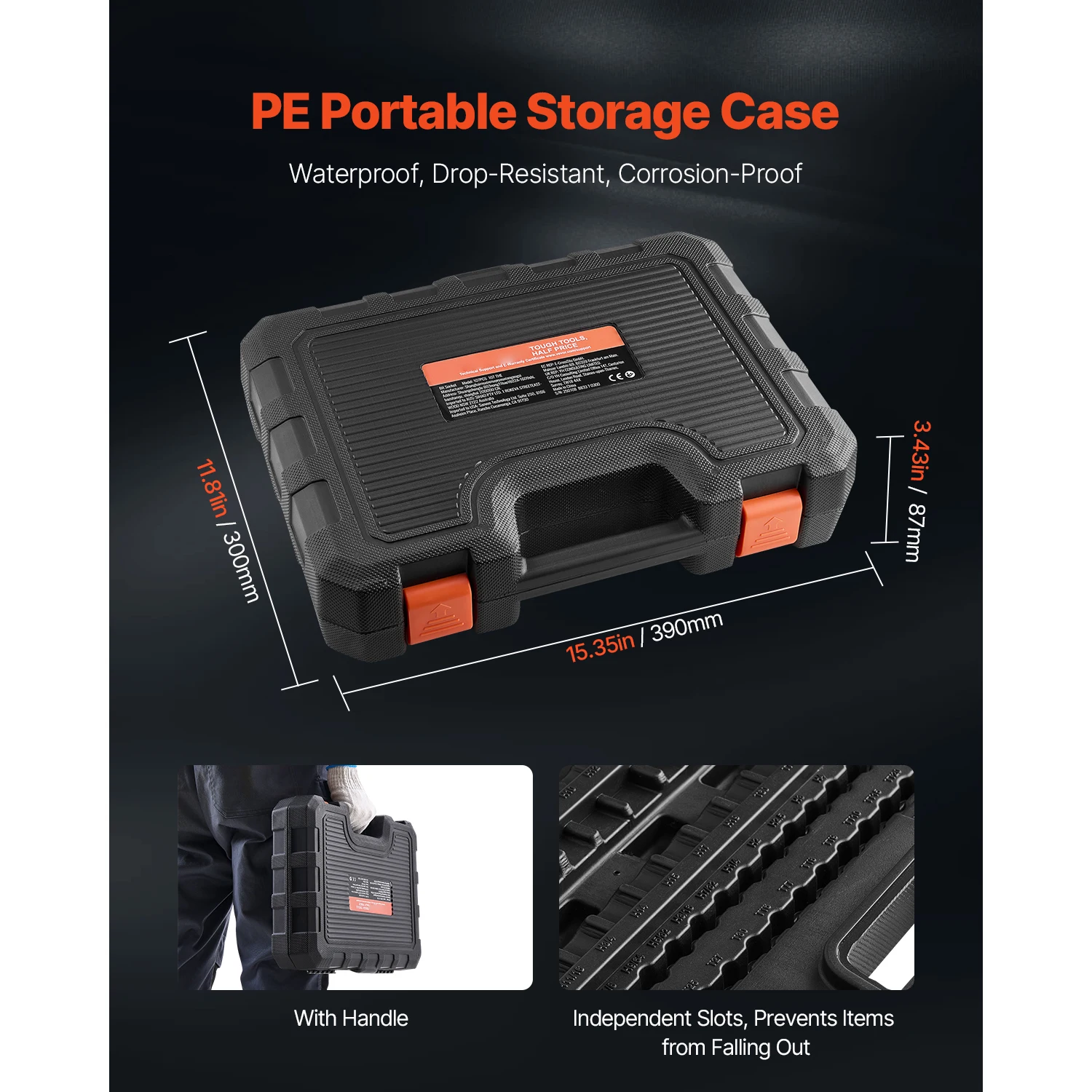 Bit Socket Set 107-Piece SAE and Metric Hex/Torx/External Torx/Tamper-Proof/Extra Long S2 Alloy Steel and Cr-V Steel - Image 5