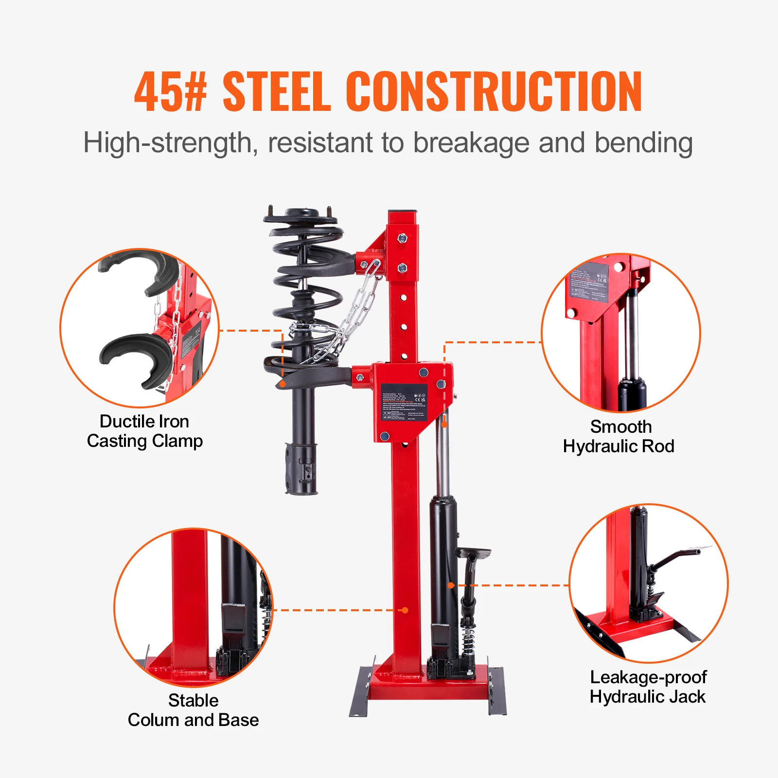 Strut Spring Compressor 4.5 Ton/9920 LBS Hydraulic Jack 1 Ton Rated Compression Force Auto Strut Coil Spring Compressor - Image 6