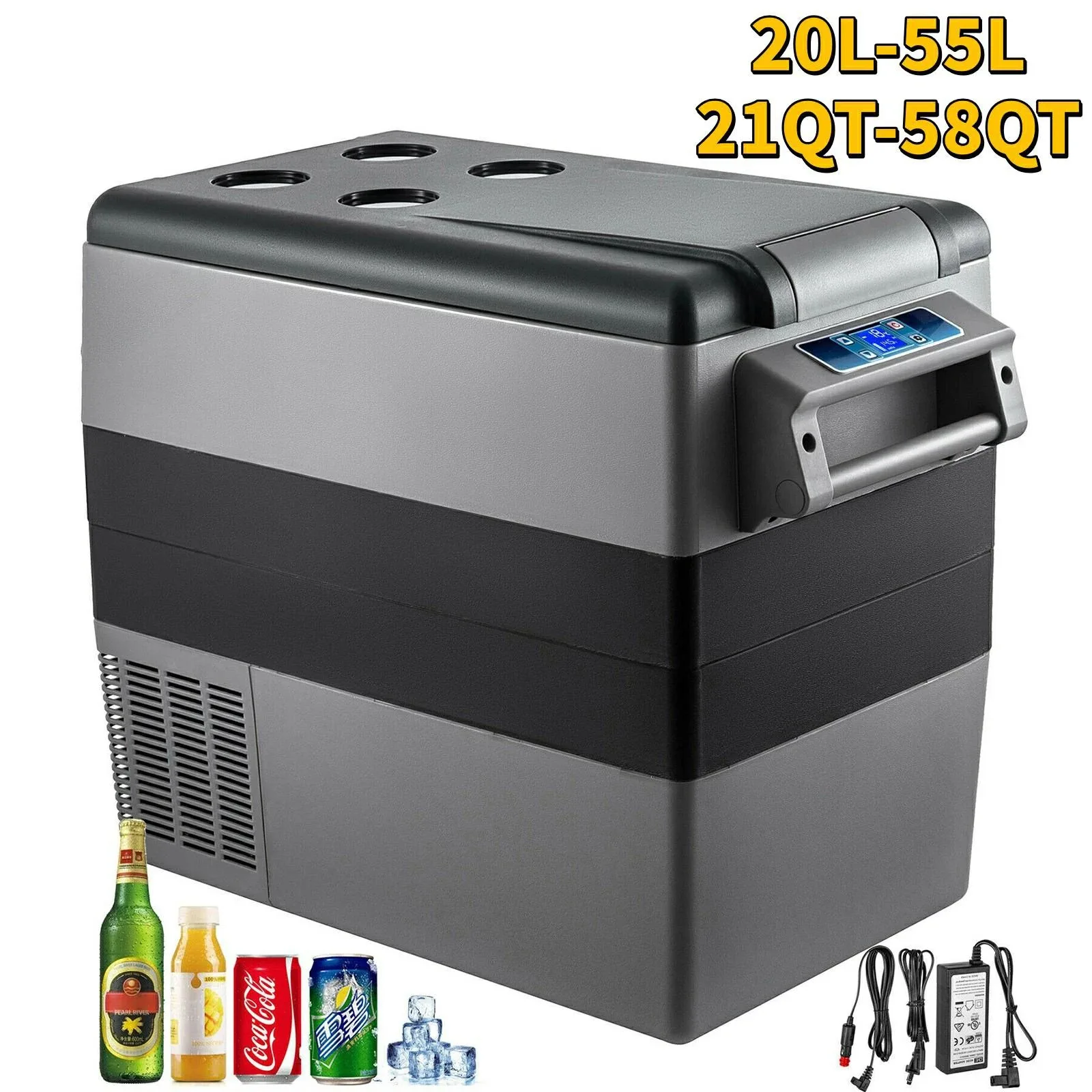 20L22L35L45L55L Car Refrigerator Mini Fridge Freezer Portable Compressor Cooler 12/24V DC 110-240V Ice Box for Camping