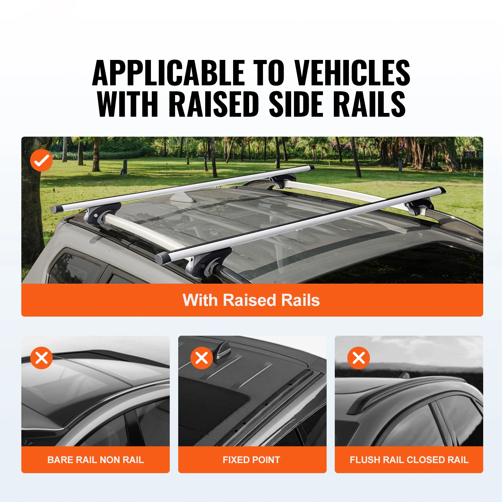 Roof Rack Crossbar Adjustable Aliuminum Roof Rail Crossbar Baggage Luggage Carrier 200 LBS Top Roof Crossbar Silver - Image 2