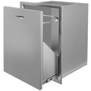 Pull-Out Trash Drawer Propane Tank Drawer Stainless Steel Built-In Smooth Roll-In Sliding Rail for Kitchen Storage