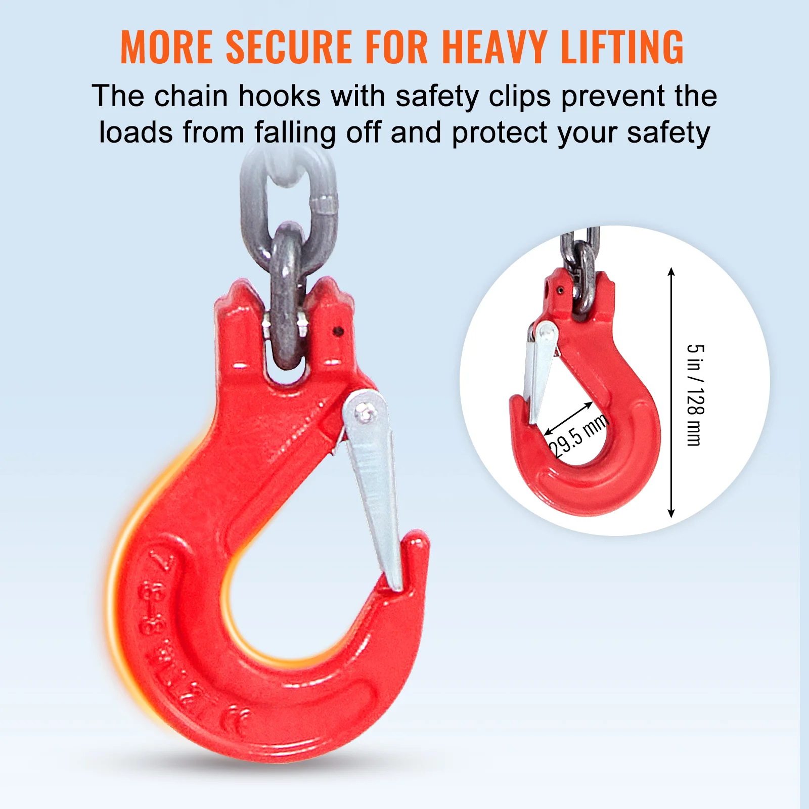 Chain Sling 5/16in X 5 Ft Lifting Chains with Hooks G80 Engine Chain Hoist Lifts Lifting Sling Chains for Engine Hoist - Image 5