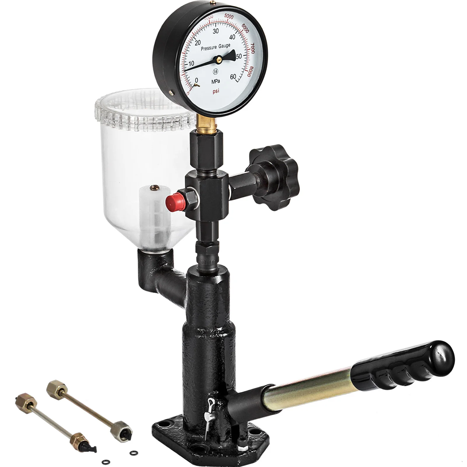 Diesel Fuel Injector Nozzles Tester with Dual Scale Gauge 6000PSI Engine Fuel Tester Repair Tool for Car Tractor Truck