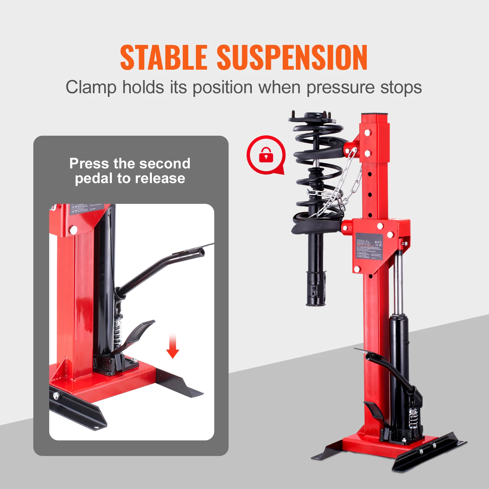 Strut Spring Compressor 4.5 Ton/9920 LBS Hydraulic Jack 1 Ton Rated Compression Force Auto Strut Coil Spring Compressor - Image 4