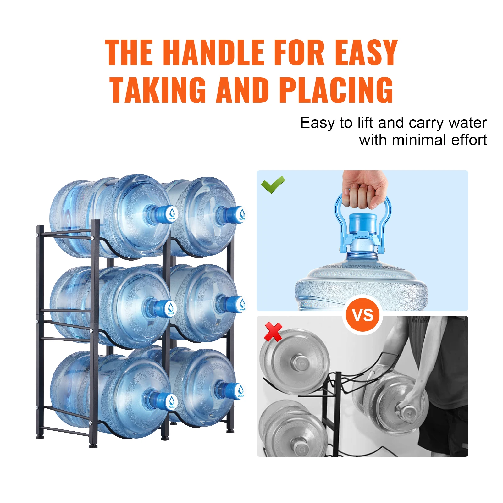 3/4/5 Tiers Water Jug Holder Iron Water Bottle Holder Double/Single Row Easy Installation for Kitchen Office Livingroom - Image 6