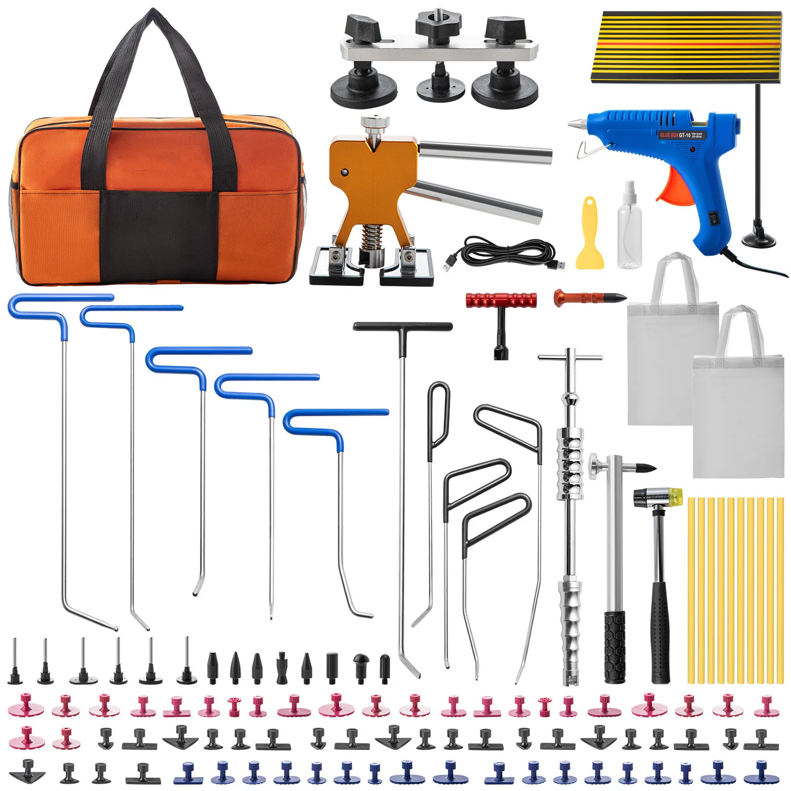 Paintless Dent Removal Rods Stainless Steel Rods Car Dent Repair Kit Glue Puller Kit for Auto Dent Removal Door Dings