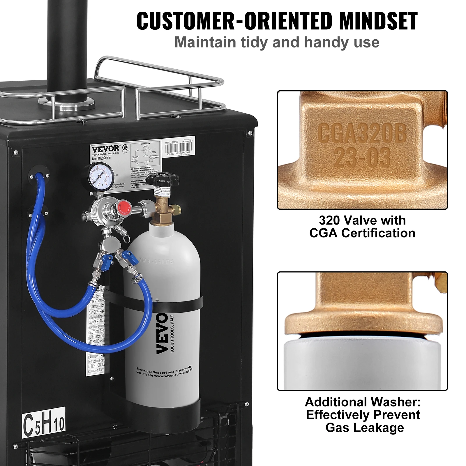 5 Lbs CO2 Tank Aluminum Gas Cylinder Brand New CO2 Cylinder with Gray Spray Coating CO2 Tank with CGA320 Valve - Image 6