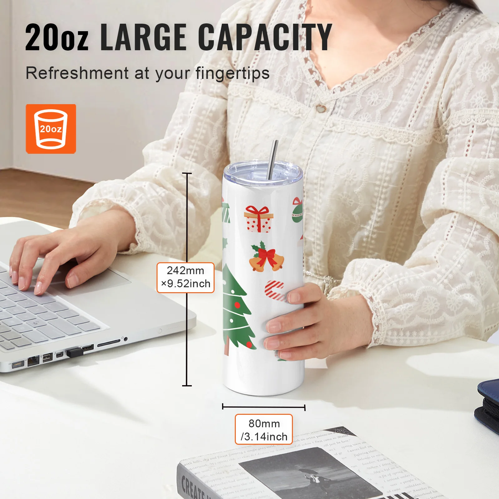 Tumbler Heat Press Machine and Sublimation Tumblers Tumbler Press Set with 8pcs 20OZ Blank Tumblers Mug Press Cup Press - Image 6
