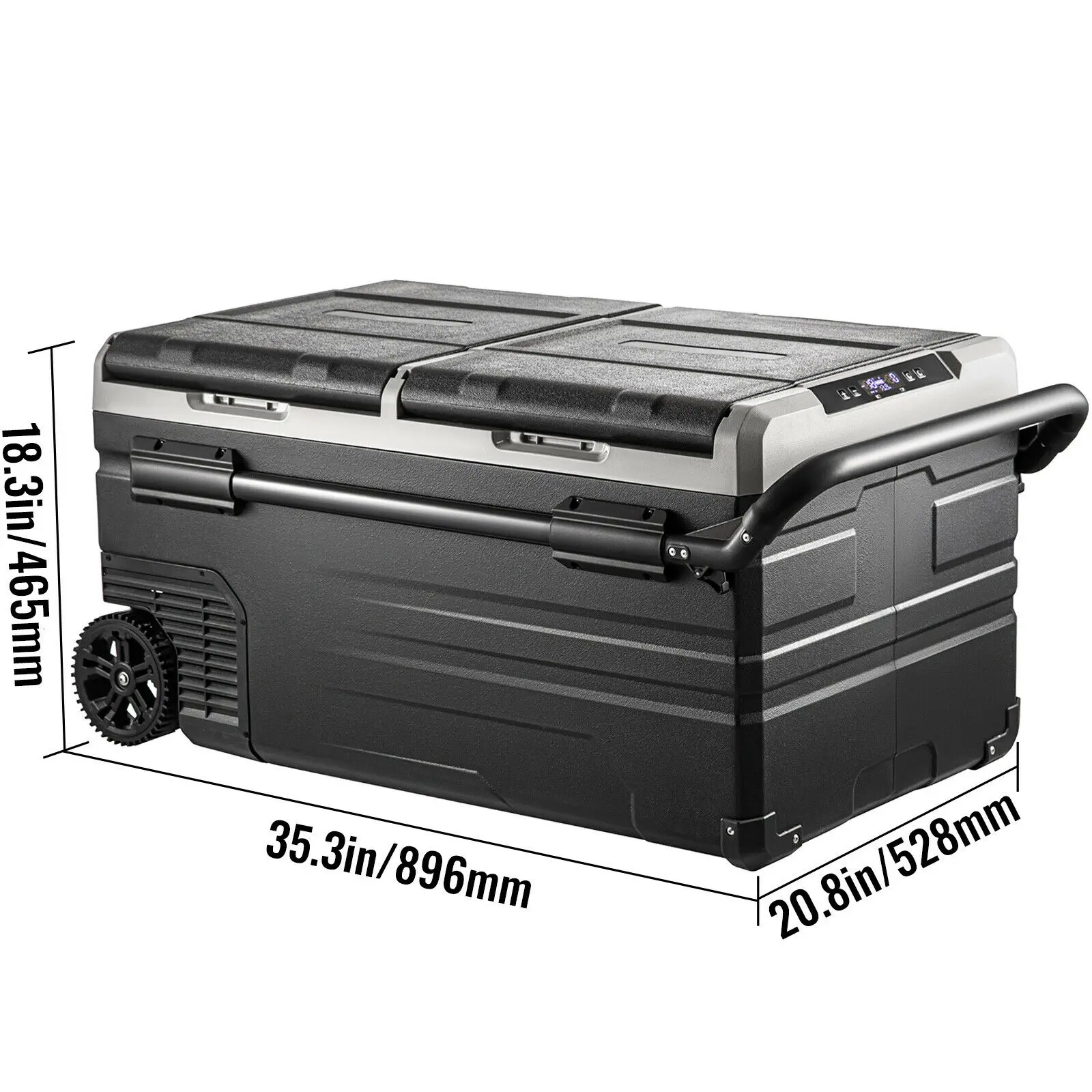 75L 95L Small Car Fridge Portable Mini Dual Storage Zone Refrigerator Compressor Truck Freezer Cooler for Home Use