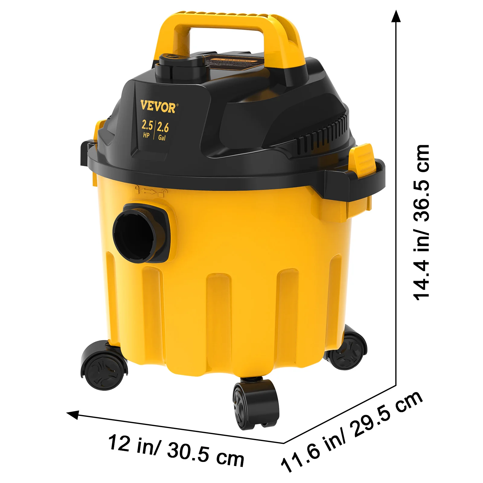 Wet Dry Vac 2.6 Gallon 2.5 Peak HP 3 in 1 Portable Shop Vacuum with Blowing Function Attachment Storage for Floor - Image 6