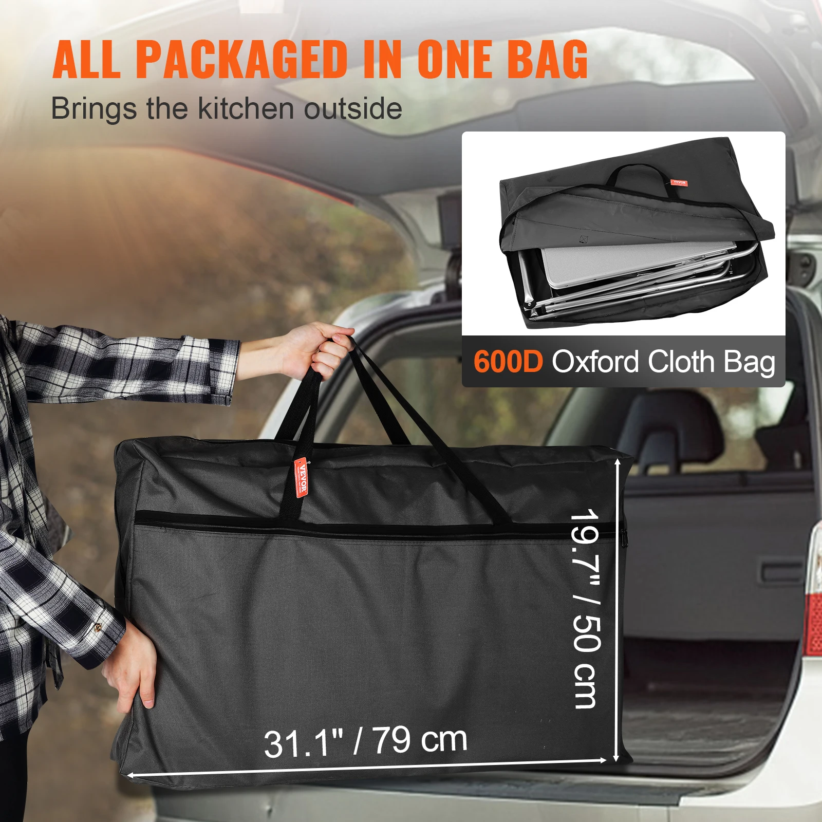 Camping Kitchen Table Folding Outdoor Cooking Table with Storage Carrying Bag Aluminum Cook Station for Picnics BBQ RV - Image 6