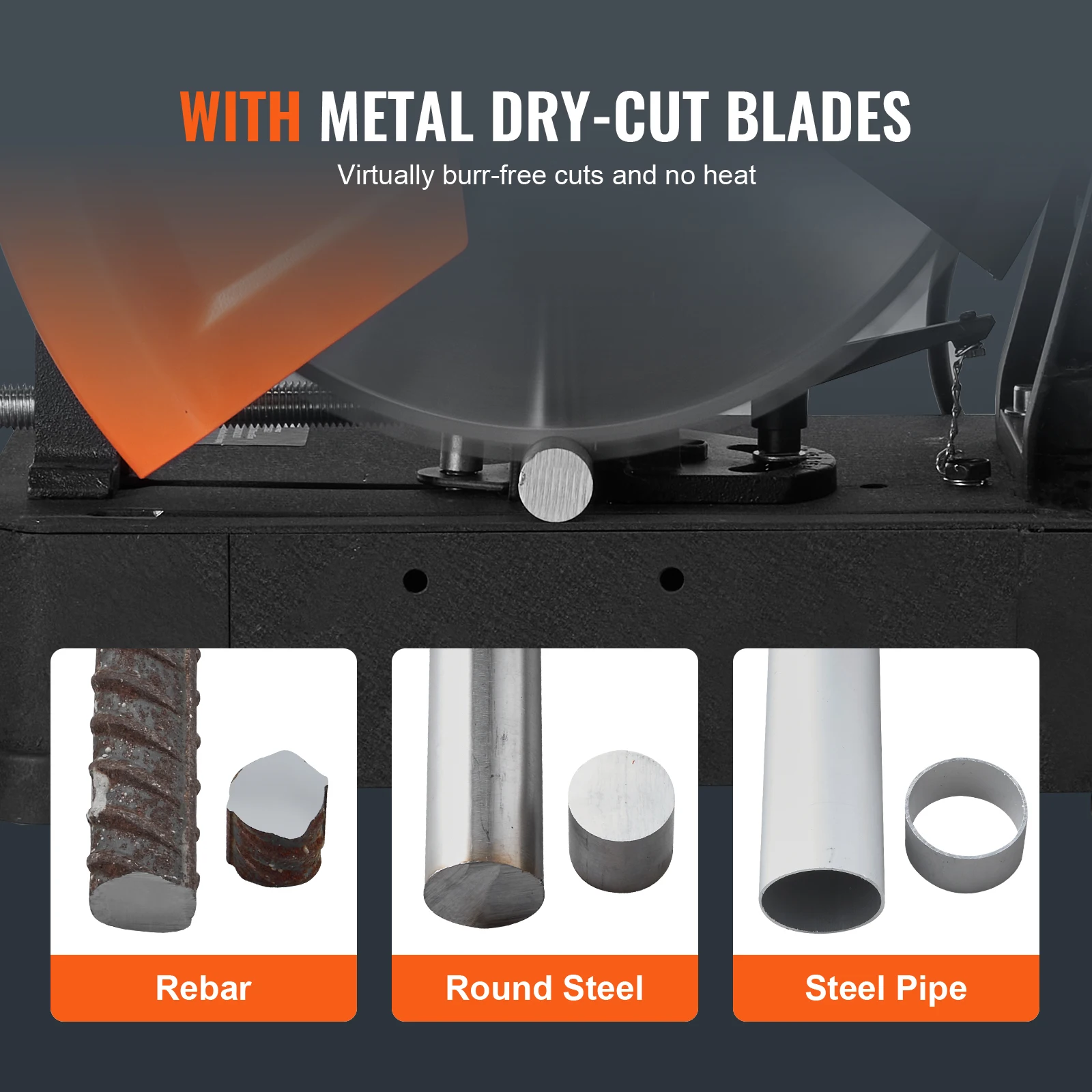 2800W Chop Saw 14"/355mm Blade Diameter Cut Off Saw 1200RPM Steel Cutting Machine 0-45° Adjustable Dry Cut Chop Saw - Image 3