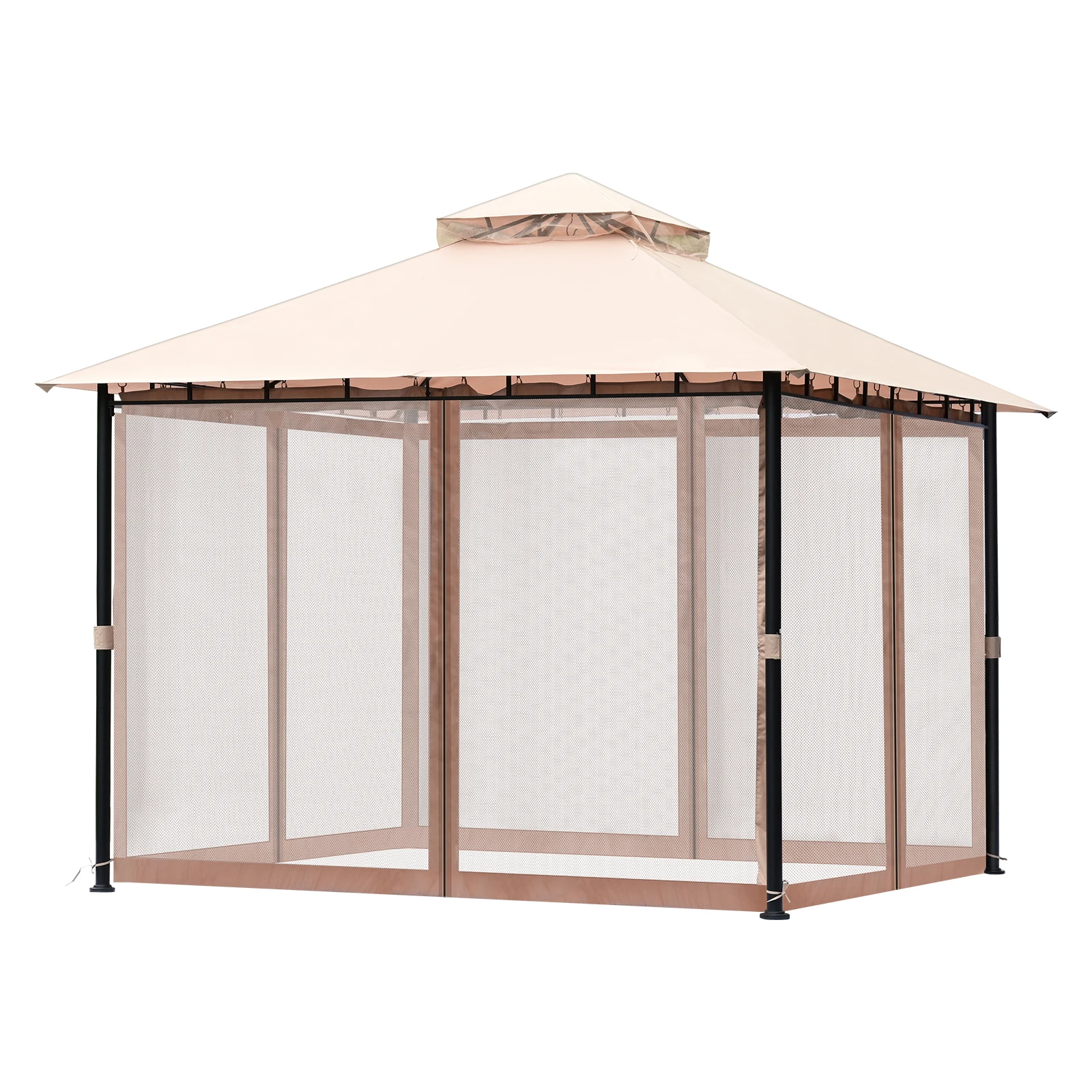 11x11ft/10x10ft/10x13ft Portable Gazebo PU Coated 250D Garden Market Waterproof Collapsible Canopy Tent for Outdoor