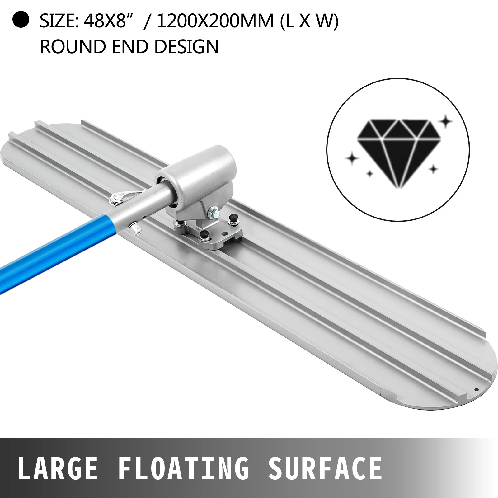 Concrete Float 1200x200mm/1200x300mm Finishing Bull Float with 4 Handle Round End Drywall Construction Cement Trowel - Image 4