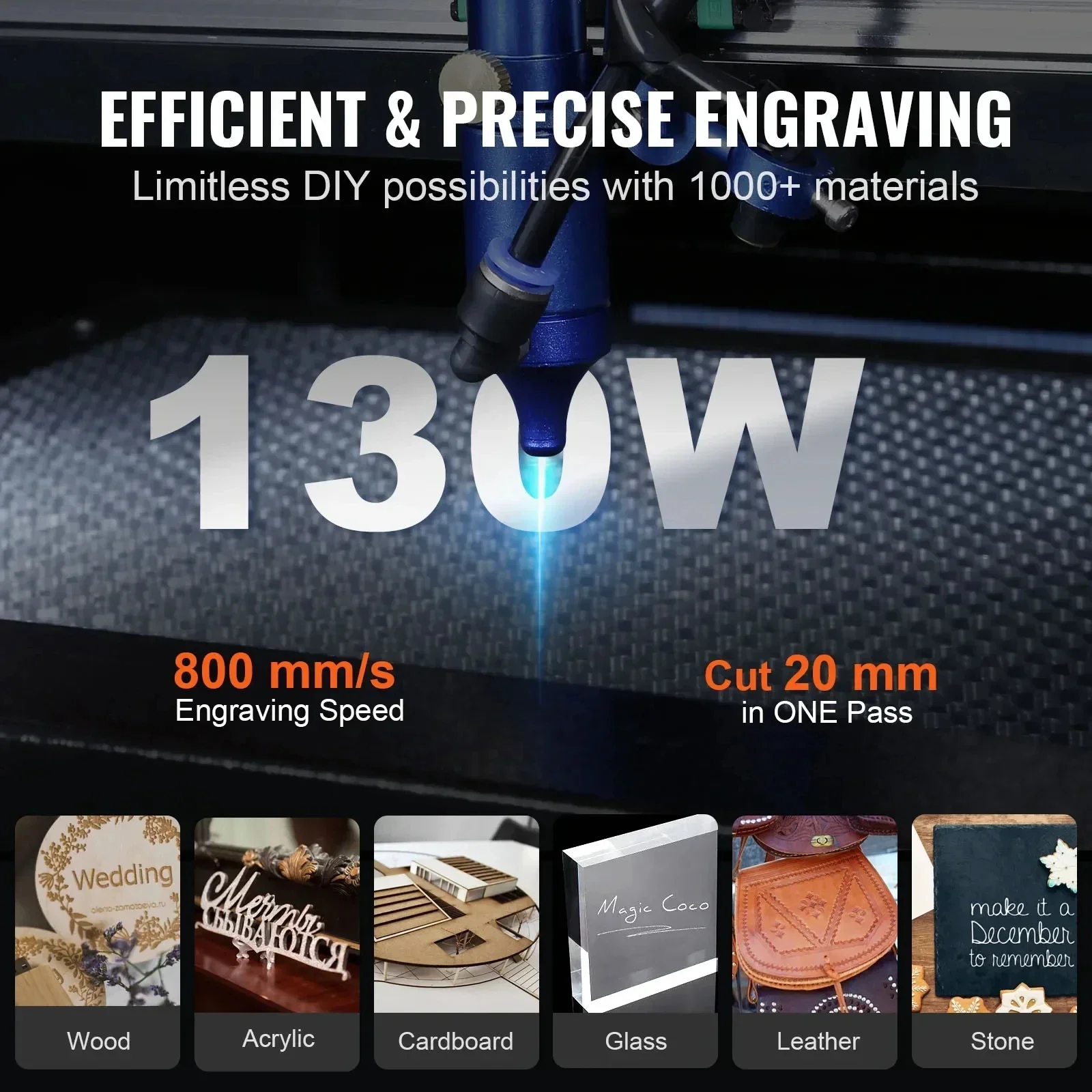 CO2 Laser Engraver 50/60/80/100/130W RUIDA Lightburn Laser Engraving Machine Fabric Wood Digital Engraving Carving Print - Image 2
