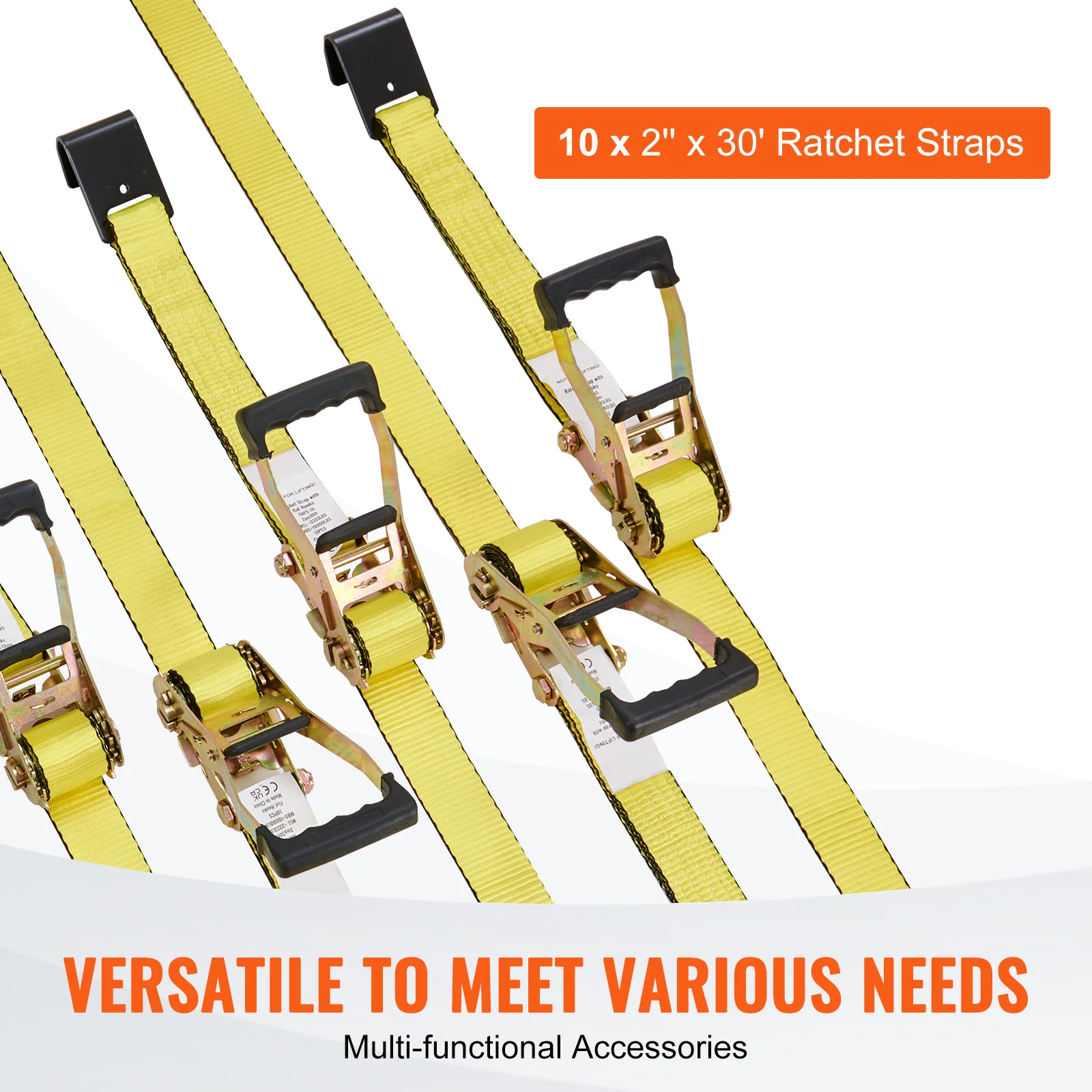 10pcs 10000Lbs Ratchet Tie Down Straps Ratchet with Heavy Track Spring Fittings for Moving Securing Cargo Motorcycle - Image 5